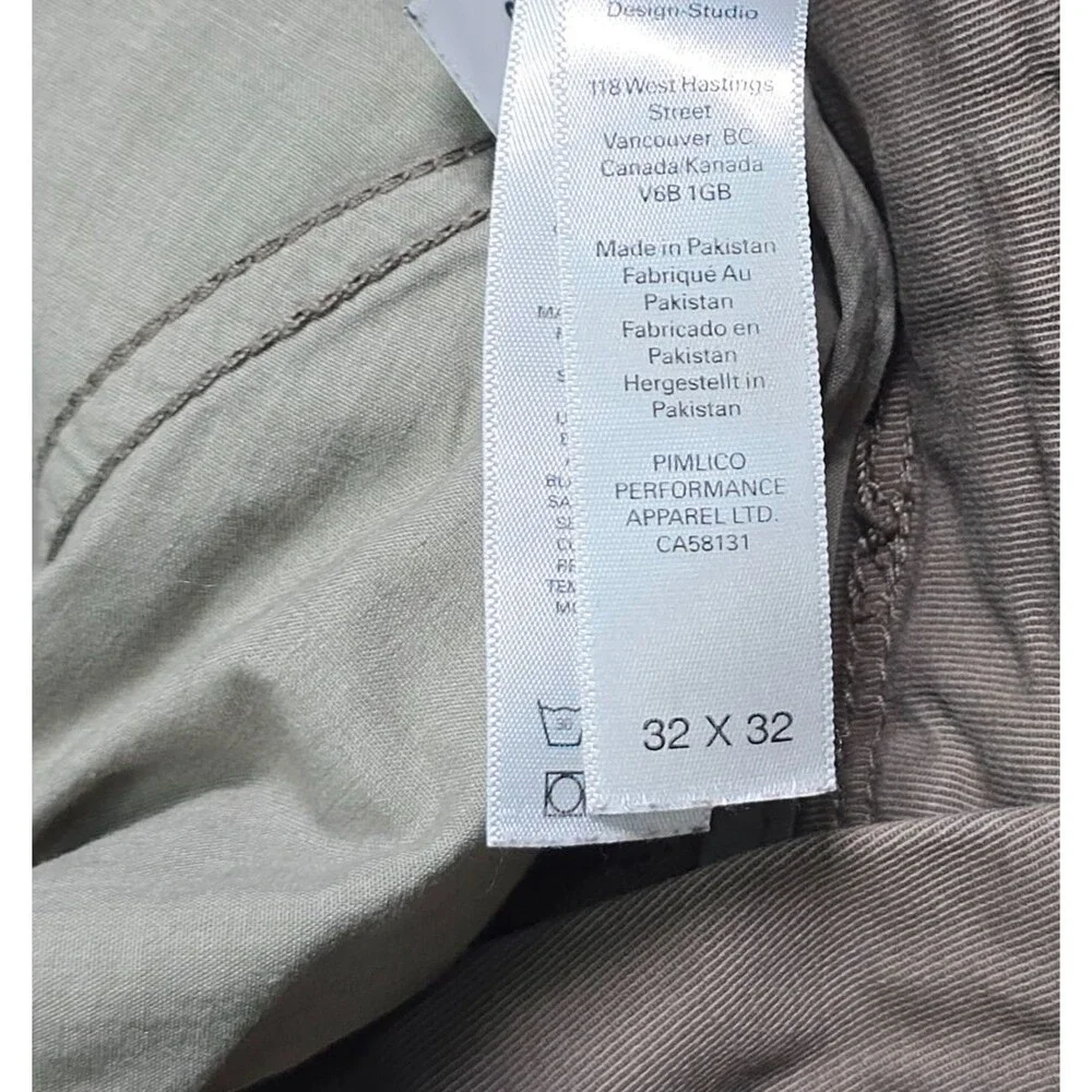 DUER Pants Men's Slim 32x32 Sand Stretch Travel Hiking Stirrup Outdoor